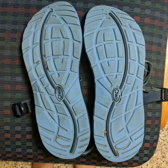 ONLY WORN ONCE! Triple strap navy Chacos. - Picture 3 of 3